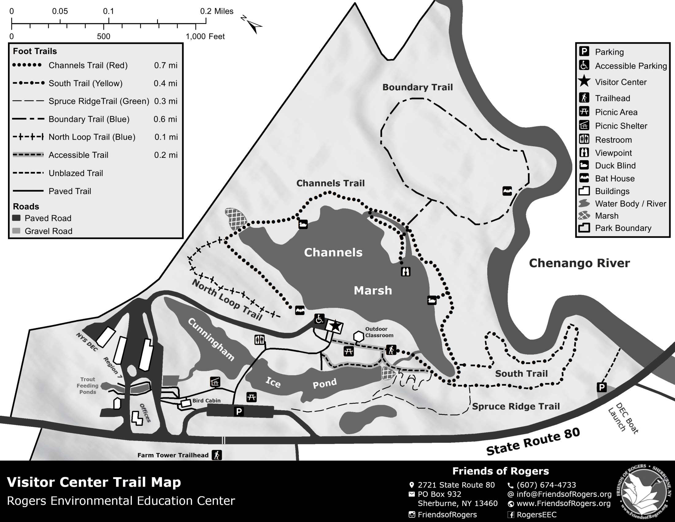 Visitor Center Black and White Map
