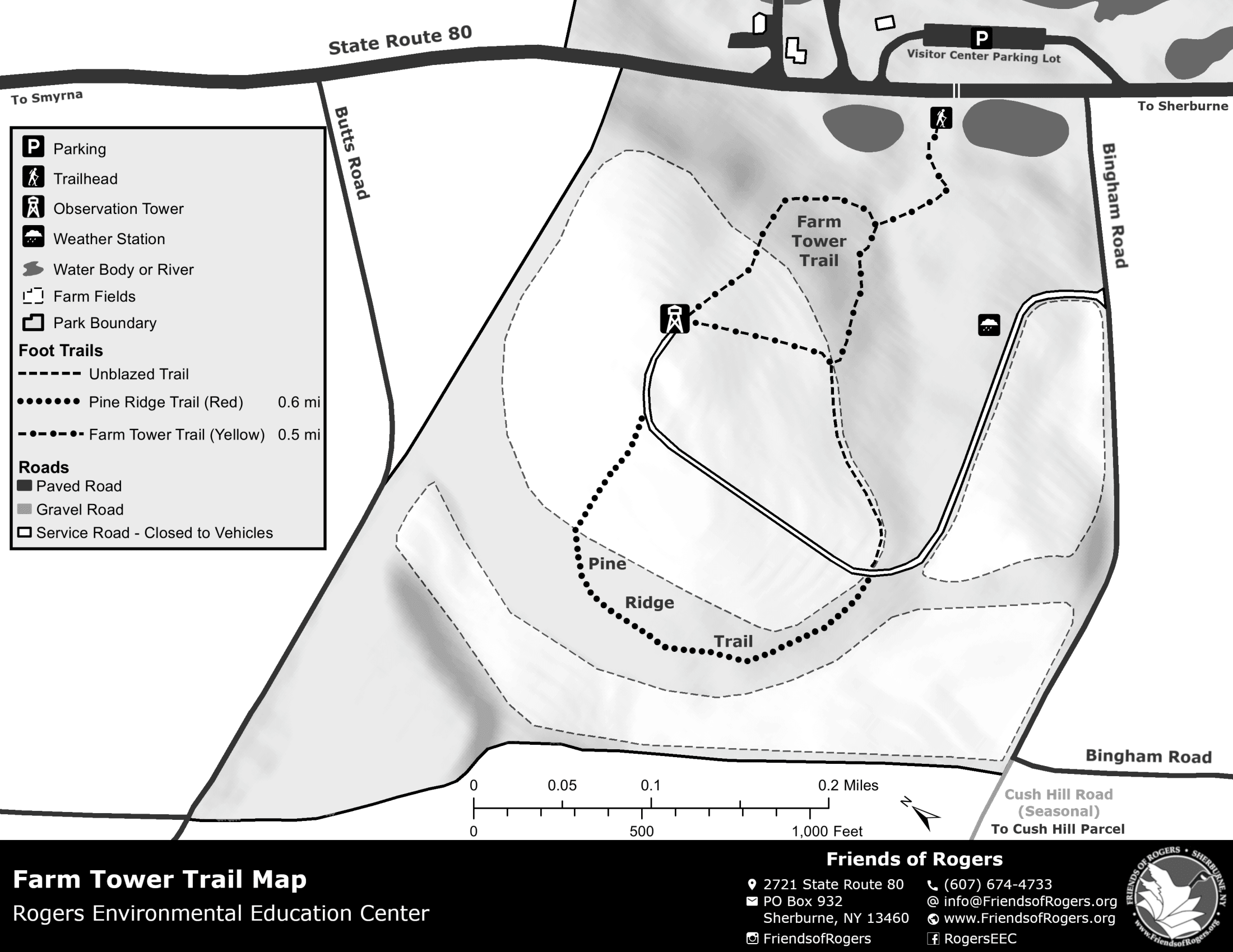 Farm Tower Black and White Map