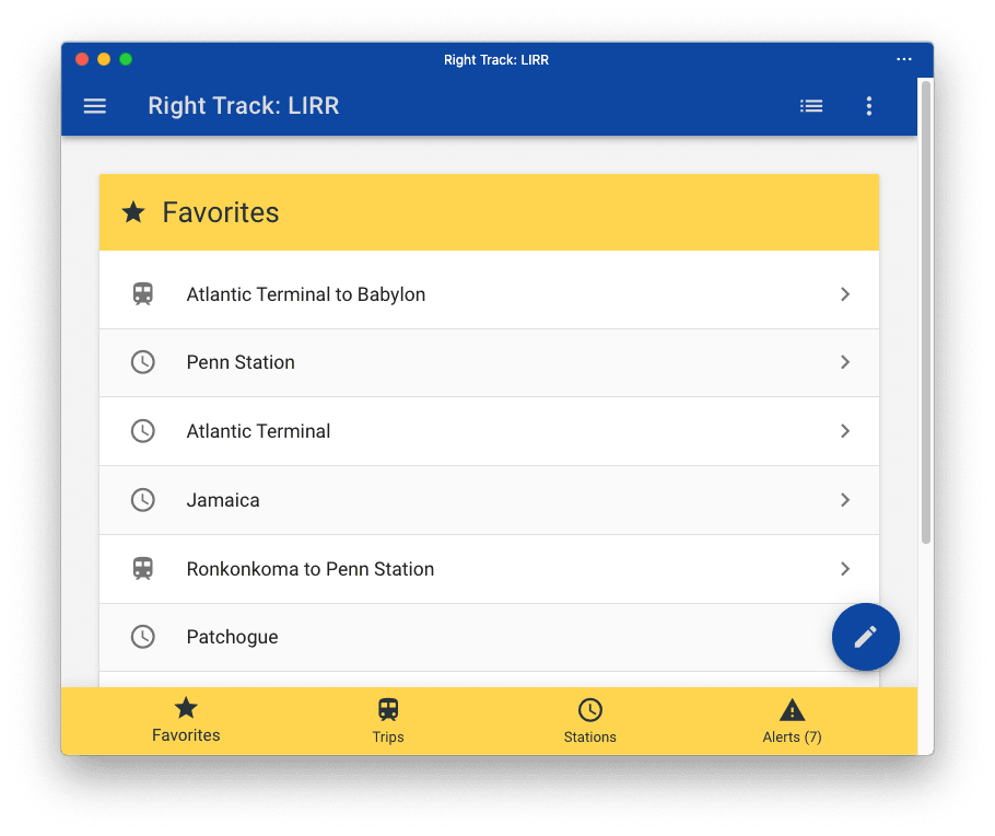 Sync your favorite Trips, Stations, and Transit Lines between devices