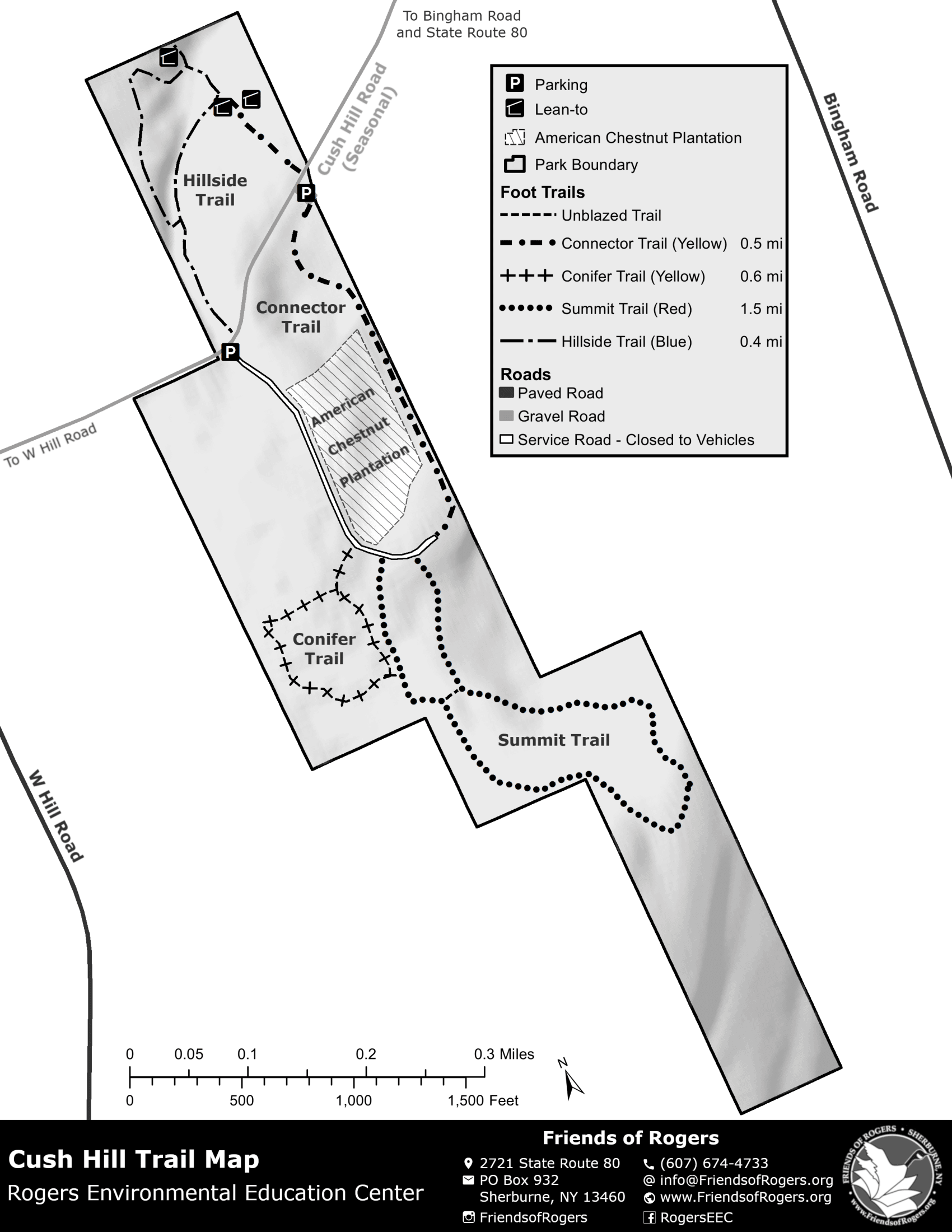 Cush Hill Black and White Map